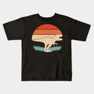 Trex Dinosaur Retro Sunset Kids T-Shirt